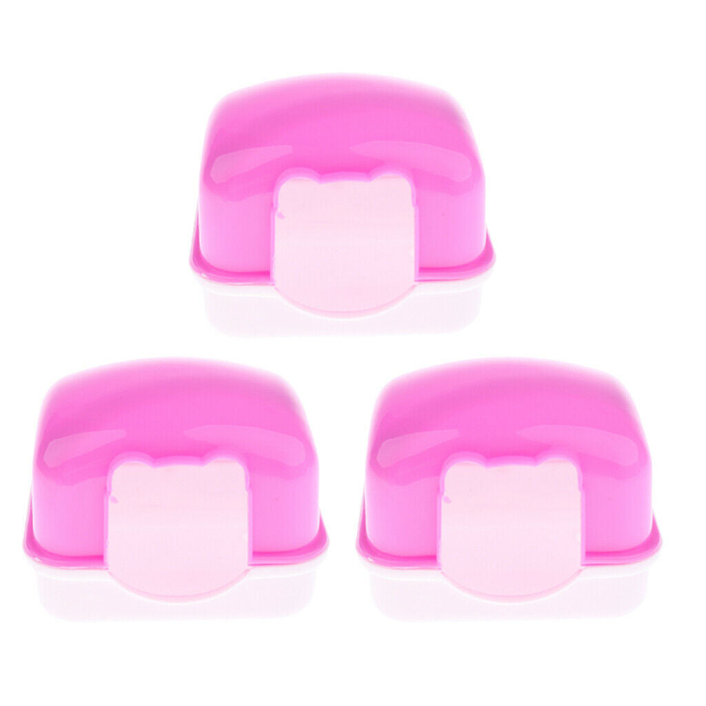 3 x Small Animal Plastic Hamster Bath Sand Room Sauna Toilet, Cute Design