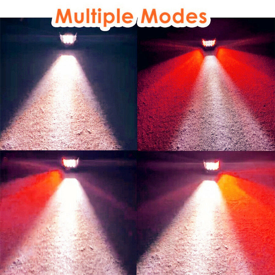 1* 12LED Waterproof White Work Light+Red Side Shooter Long Distance  Irradiation