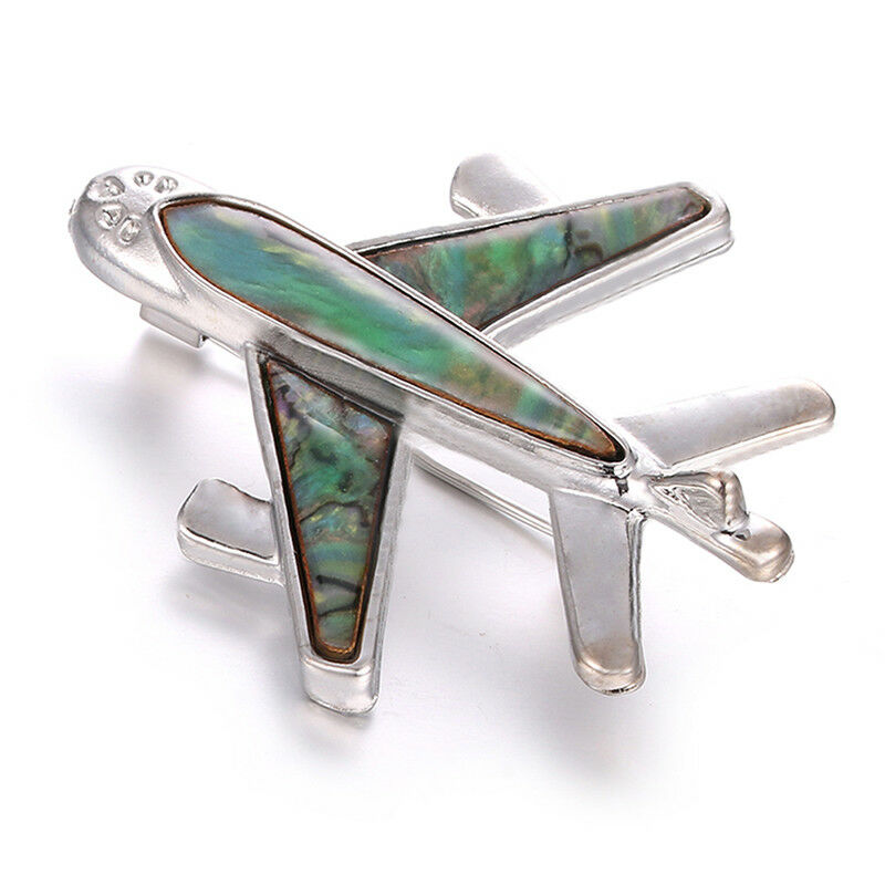 Airplane Aircraft Plane Brooch Pin Shell Shirt Collar Lapel Brooch Jewelry GY1