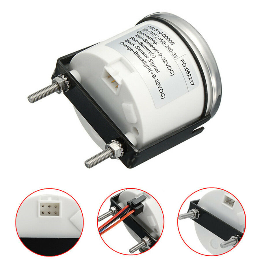 2" Fuel Level Indicator Gauge 0-190 Ohms for 12V/24V Car Truck Marine Yacht Boat