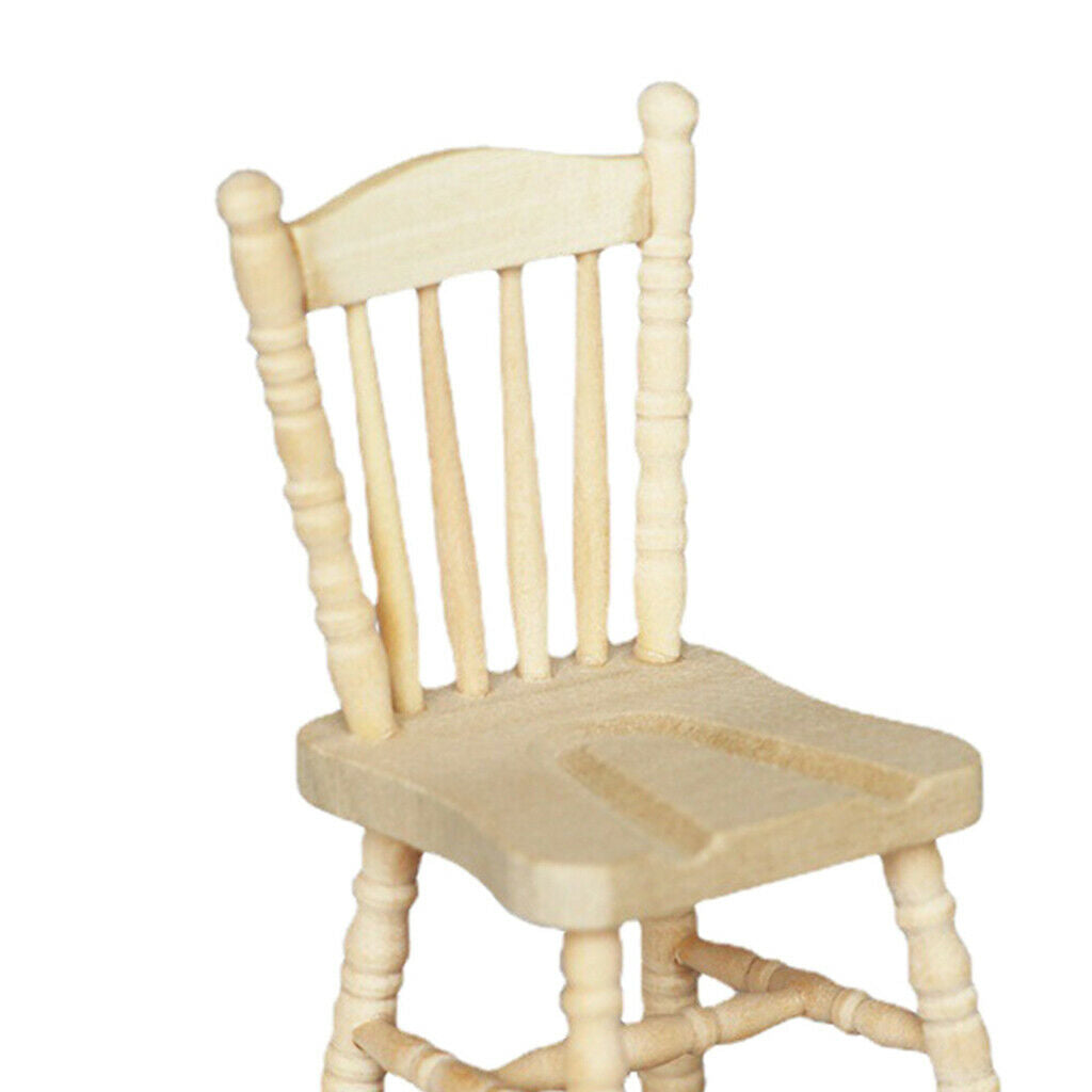 1/12 Scale Simulation Unfinished Chair Room Supplies Scenery Decoration
