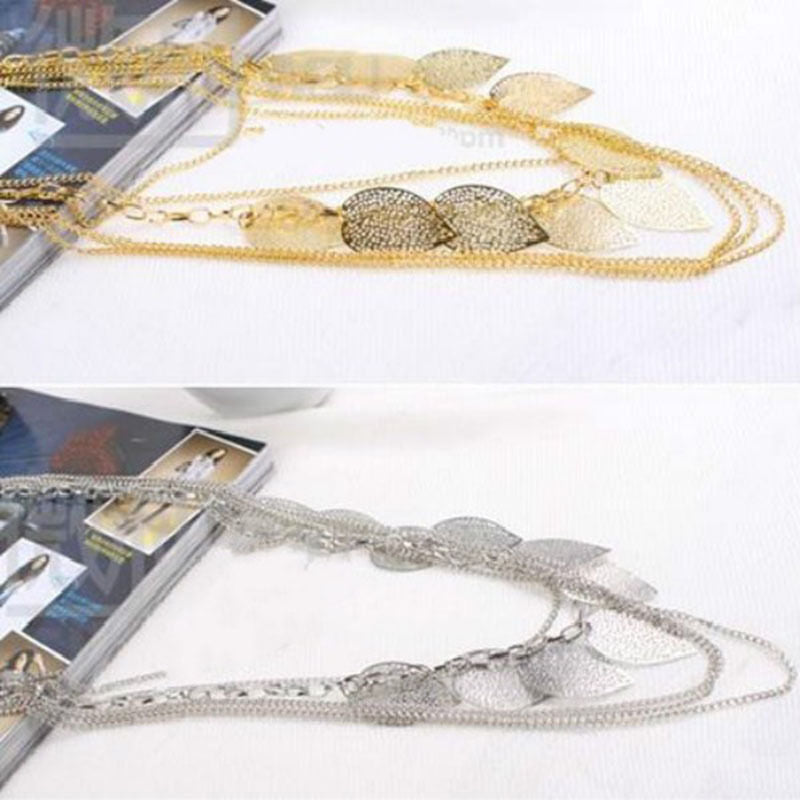Bohemian Leaves Multi-layer Long Necklace Pendant Chain Fashion Jewel^.l8