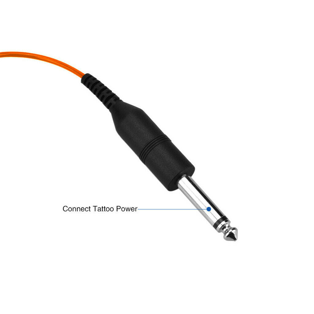 Tattoo Power Supply Silicone RCA Connector Clip Cord Tattoo Hook Line Orange 2