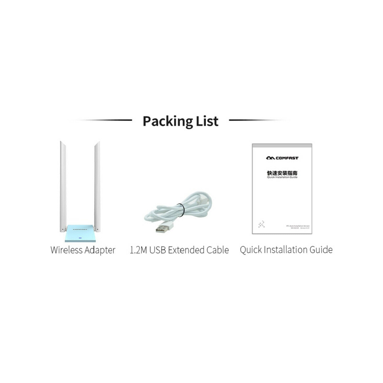 600Mbps and 5.8GHz Dual Band Wireless USB WiFi Adapter with Antennas