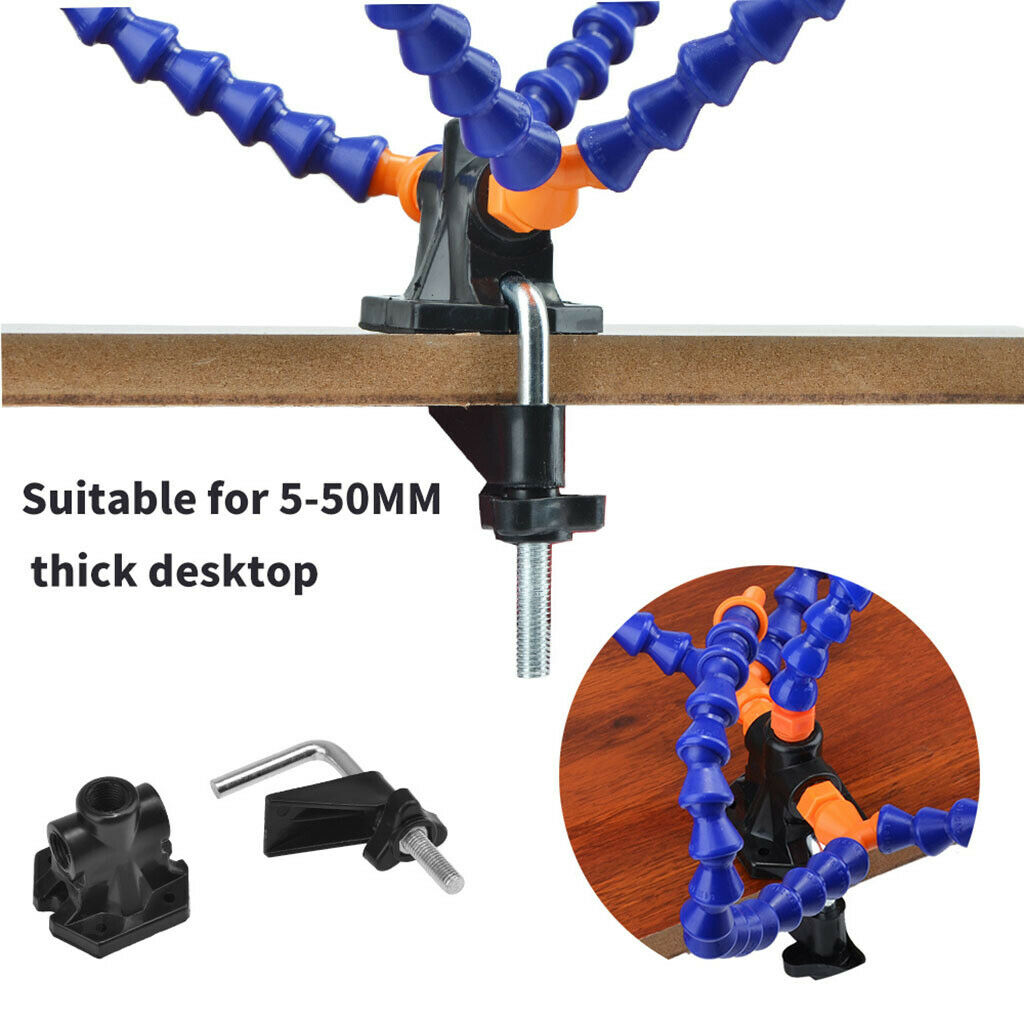 Multifunction Plastic Welding Stand Repair Desk Clamp w/ Magnifying Lens