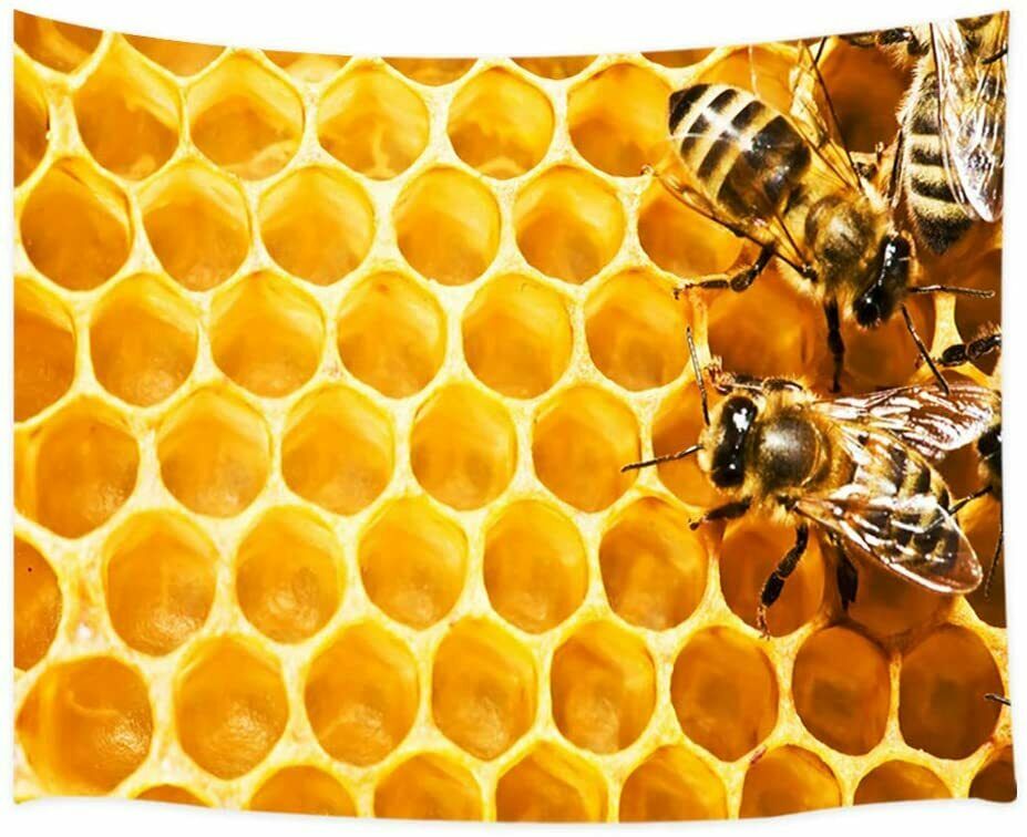 Nature Wildlife Honey Bees Tapestry Spring Insect Bee on Flowers Wall Tapestry