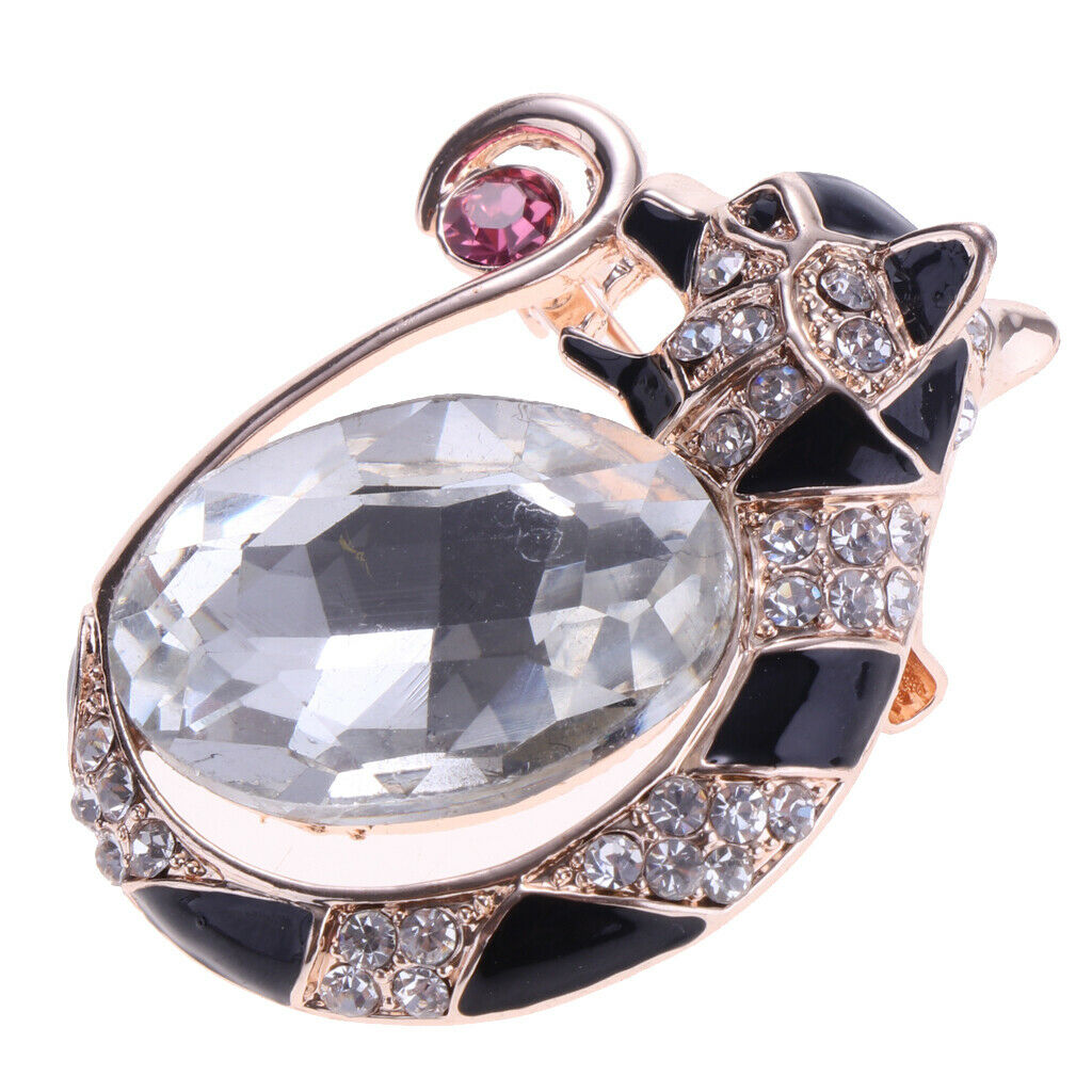 Fancy Jewelry Cute Kitten Cat Eye Animal Brooch Corsage Collar Pin Accessory