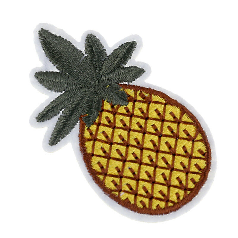 Embroidered Iron On Pineapple Patches Applique Sewing Hand Craft DIY 10pcs