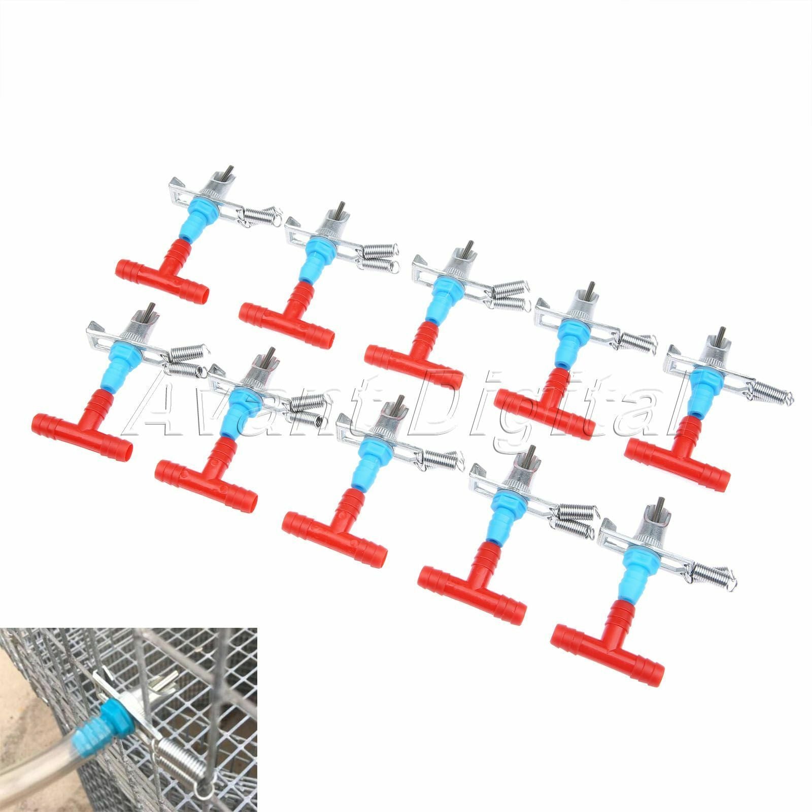 10×Rabbit Water Feeders Nipples Automatic for Rodents Bunny Rabbit Metal&Plastic