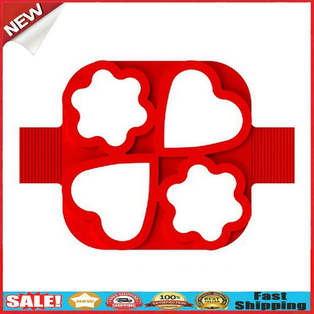 Silicone Egg Pancake Maker Ring Heart Flower Shape Non Stick Omelet Mould  @