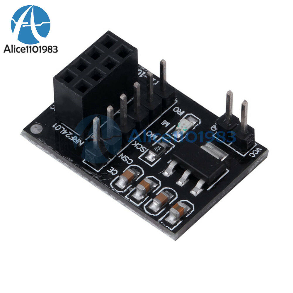 NRF24L01+ 2.4GHz RF Wireless Transceiver Module+8Pin Socket Adapter plate Board