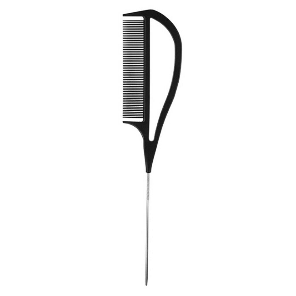 Hairdresser Barber Pin Tail Comb For Styling Hairdressing Weaving Black