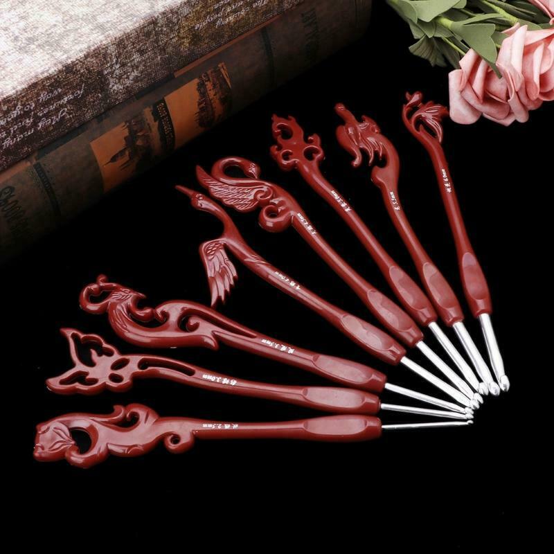 8 Sizes Aluminium Circular Crochet Knitting Sweater Needles Craft Set Bird New
