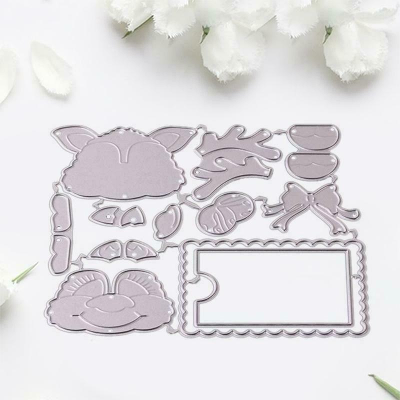 Elk Text Frame Metal Cutting Dies Stencil Scrapbook Album Paper Card Template