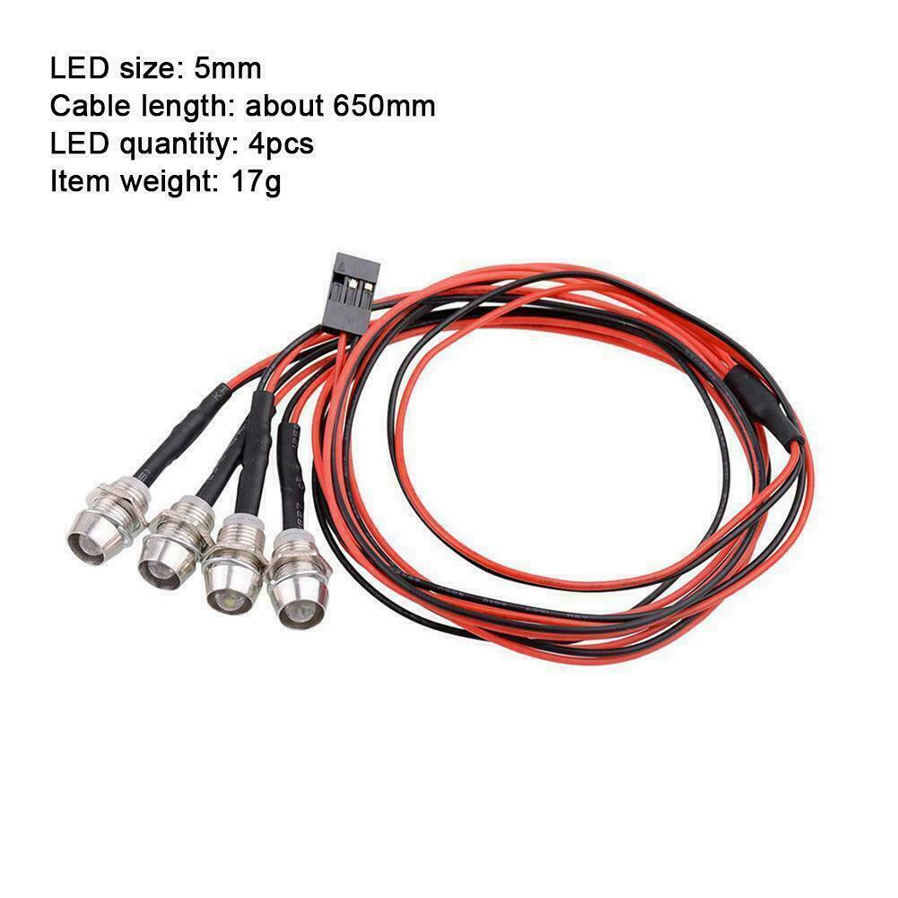 4 LED Light Kit Truck Lights Headlights Taillight RC 1/8 Car 1/10 F5O0 Sale