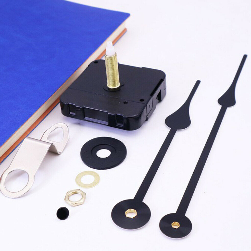 DIY Quartz Clock Mechanism Movement with Large Black Hands Wall Clock Repair Kit