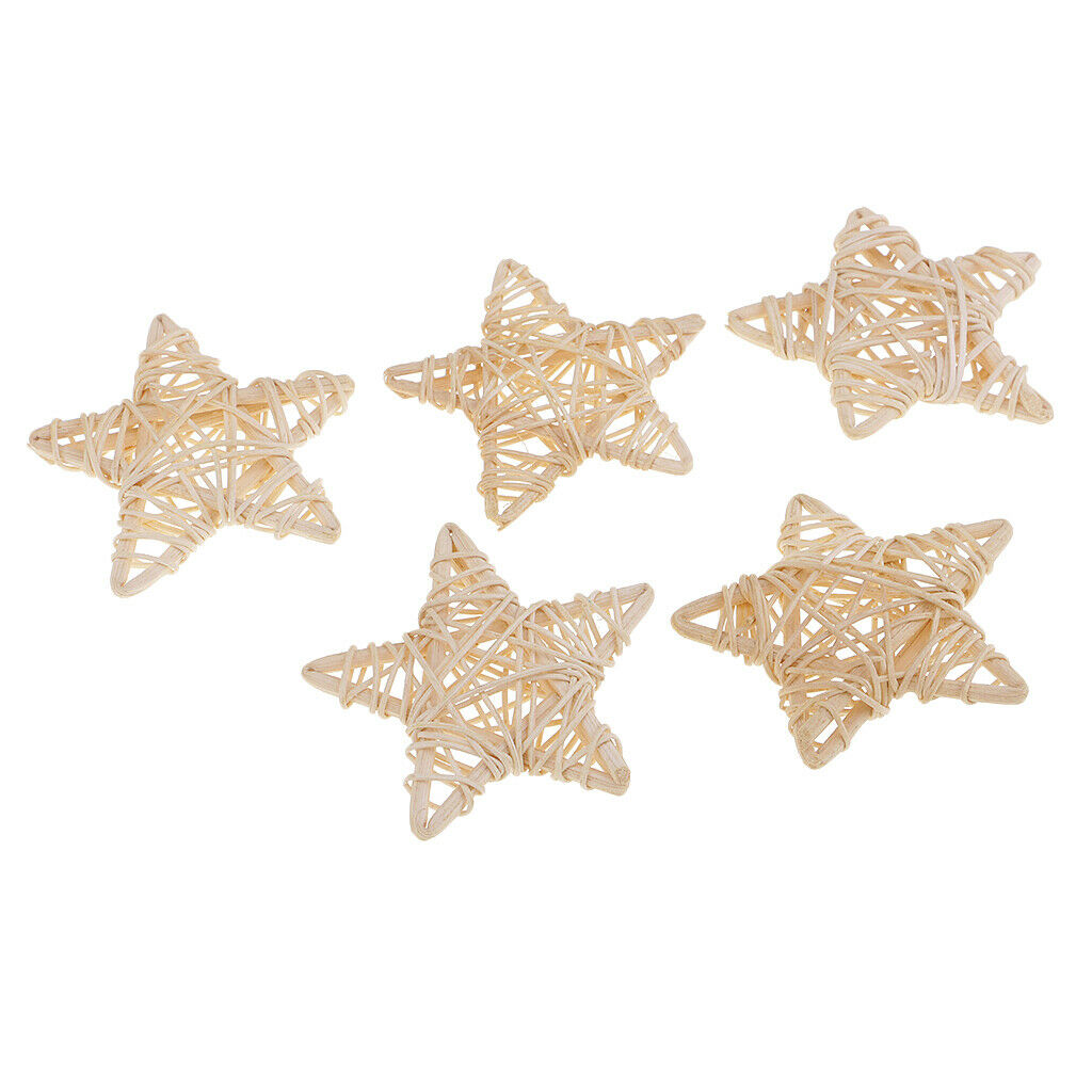 10pcs 7cm Natural Star Handmade Wicker Rattan Balls For