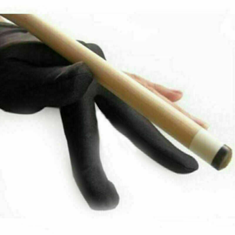 Unisex Men Black Spandex Snooker Billiard Cue Glove Pool Left Hand Three Finger