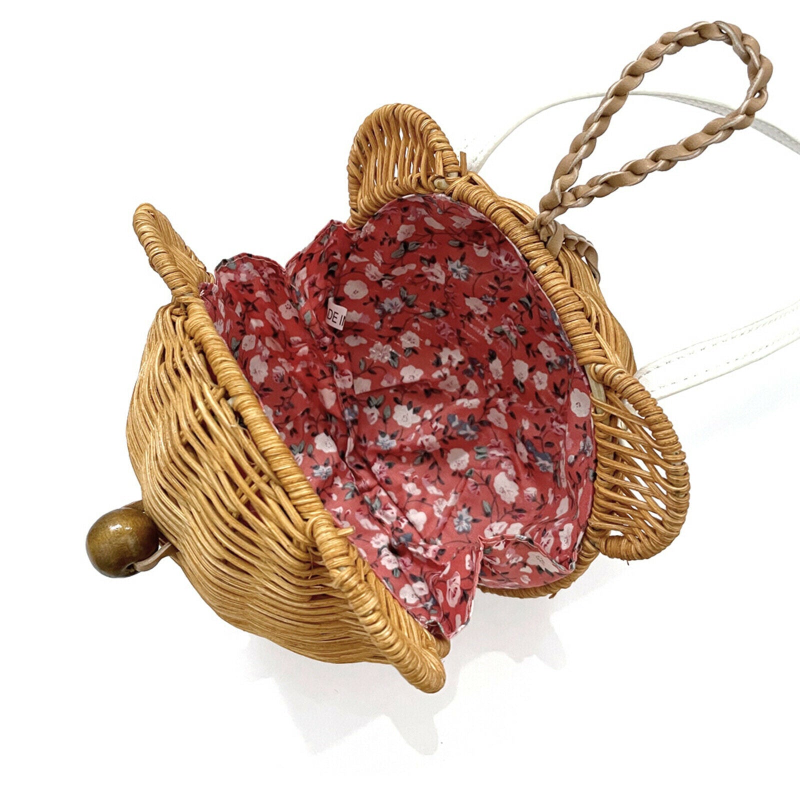 Mini Straw Bag Summer Travel Rattan Purse Handwoven Round Handbag Photo