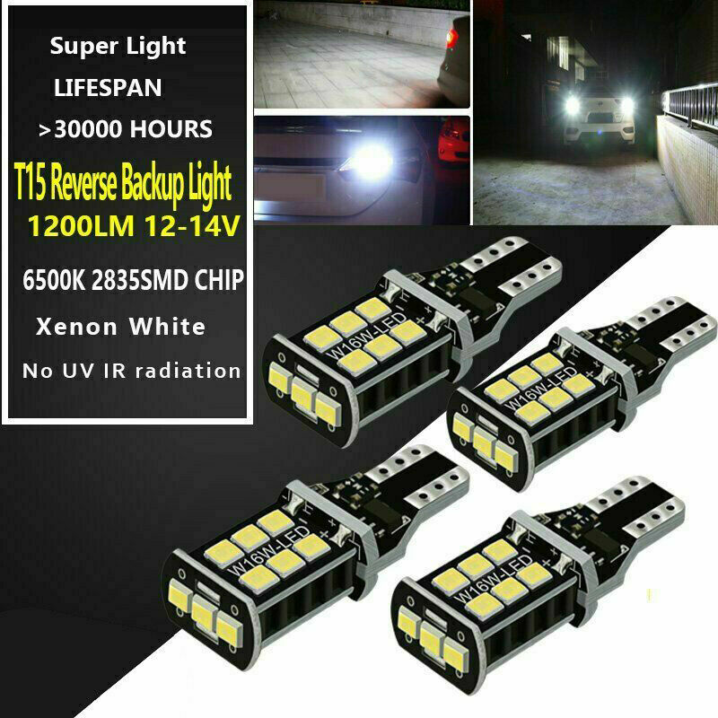 4X CANBUS 921 T15 LED Backup Light Bulb W16W Reverse Light 6000K Super Bright US