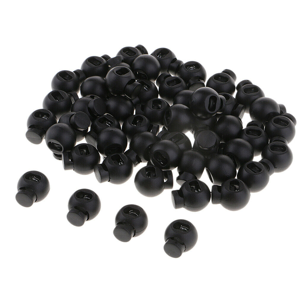 50 Pieces 15mm Rope Toggles Cord Locks Plastic Luggage Lanyard Stopper