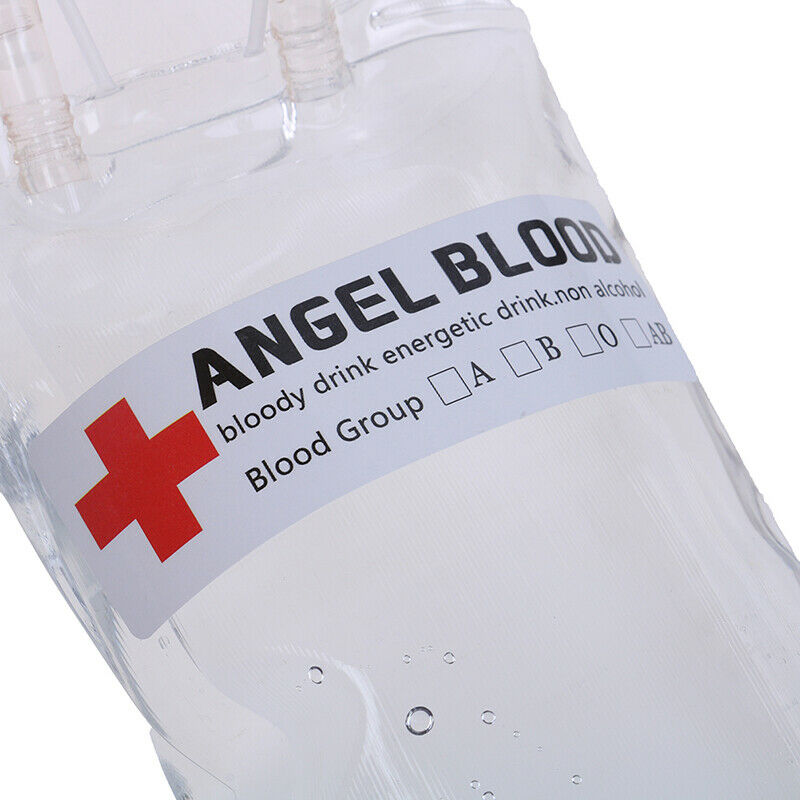 500ml Reusable Blood Bag Drink Halloween Party Long Tube Filling ,KNQ XC