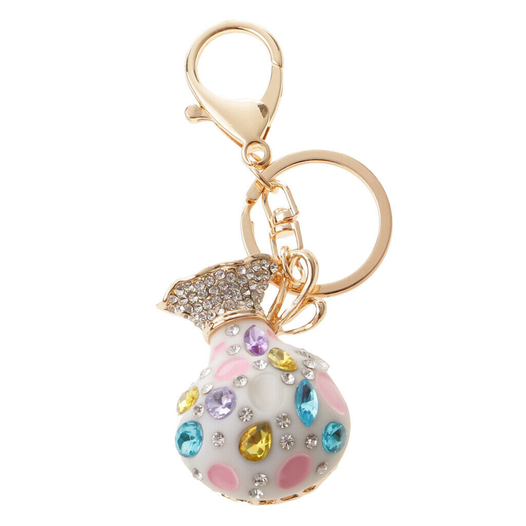 Opal Money Purse Keychain Keyring Bag Charm Key Ring Pendant Gifts White