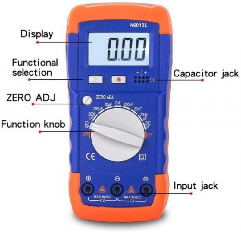 A6013L Full-Featured Intelligent Digital Multimeter Capacitance Tester