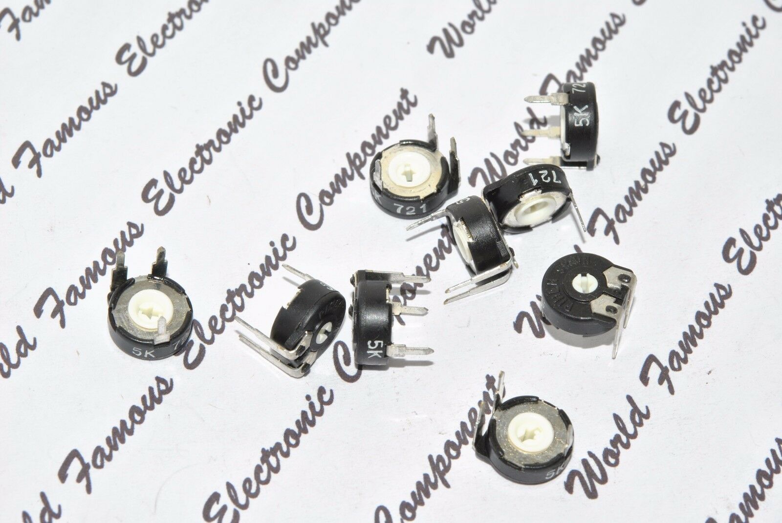 10pcs - PIHER 5K PT10 V10 Trimmer Resistor  10mm Round TOP ADJUST