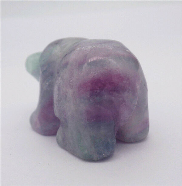 46x29x26mm Natural Fluorite Carved Bear Decoration Statue Home Decor Gift HH7734