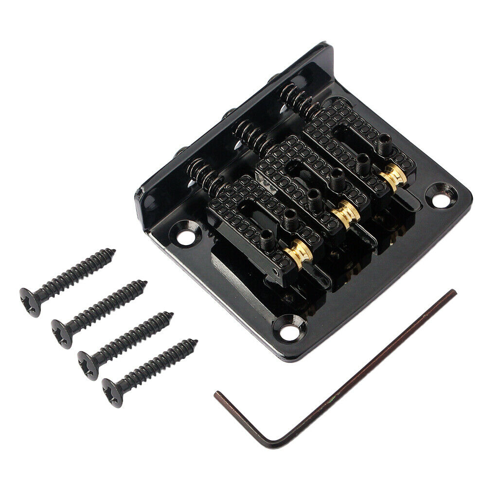 3-string Guitar Hardtail Bridge for Cigar Box Guitar w/ Wrench & Screws