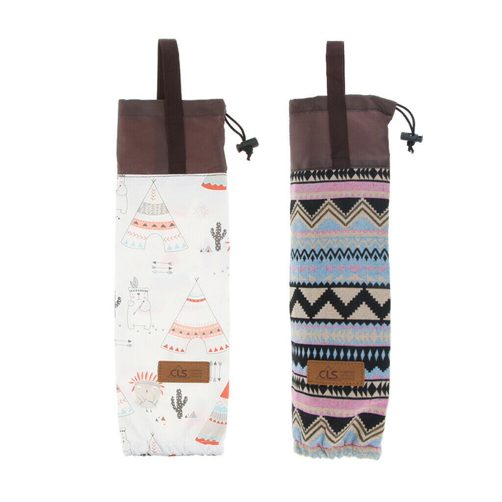2 Pieces Camping Paper Cup Dispenser Holder Bag Disposable Water Cups with