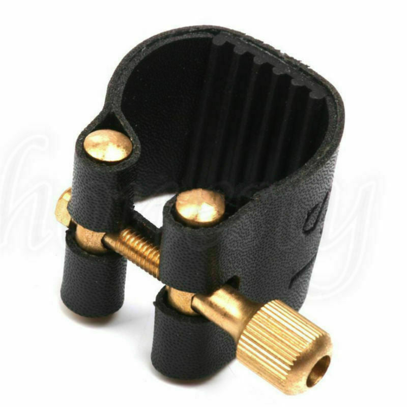 5X Mouthpiece Leather Clip and Ligature Cap Musical Accessory For Alto Saxophone