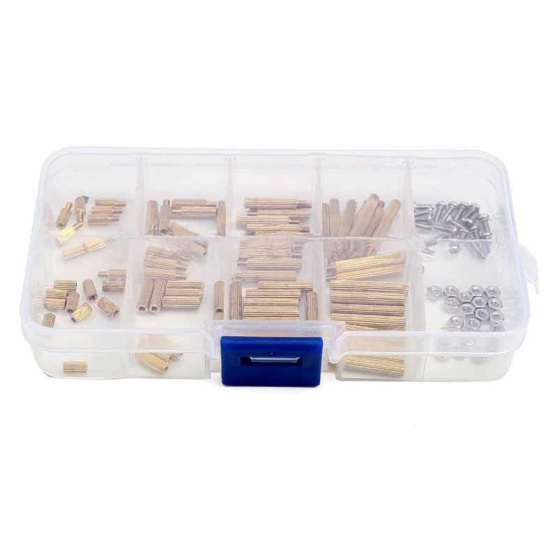 120pcs M2 Male Female Brass Spacers Standoff PCB Board Screw Nut Assortment New