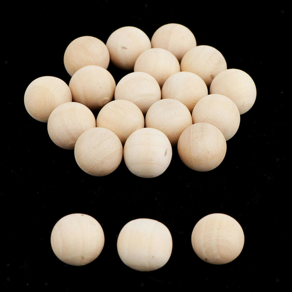 MagiDeal 50 Pieces of Solid Wood Balls Without Holes for Making Balls