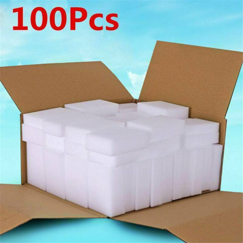100Pcs Extra Large Magic Cleaning Eraser Sponge White Foam Bathroom Wall Cleaner