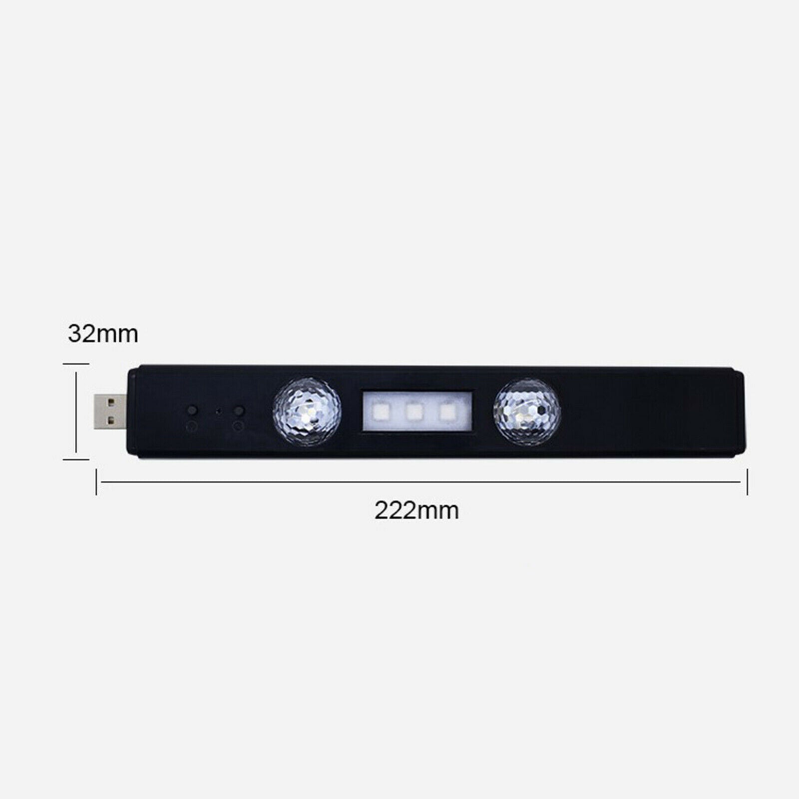 2-in-1 Car Interior Lights 2pcs LED USB 7 Colors Atmosphere Lights Kit DC 5V
