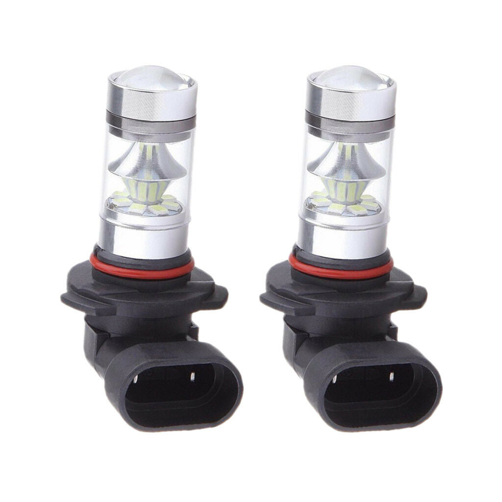 Pair 9145 H10 100W 10000K Blue LED Projector DRL Fog Driving Light Bulb lamp
