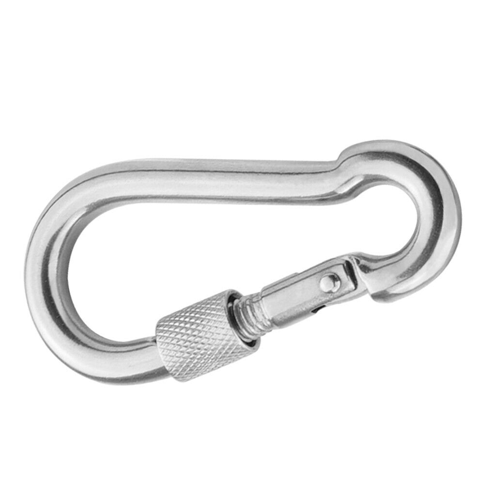 Stainless Steel Screw Gate Carabiner Clip Hiking Camping Travel Hammock Yoga