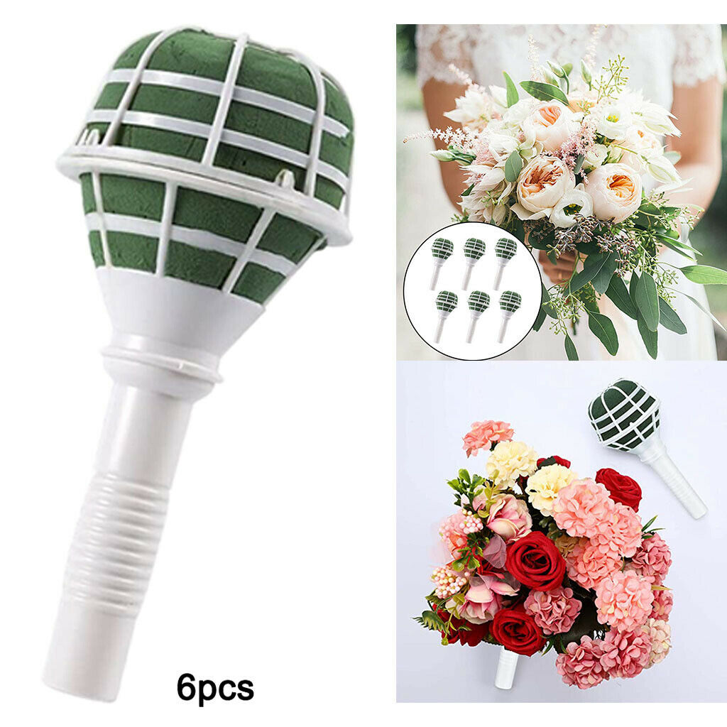 6x Bouquet Holder Bride Handle Floral Handle Wedding Bouquet Supplies DIY