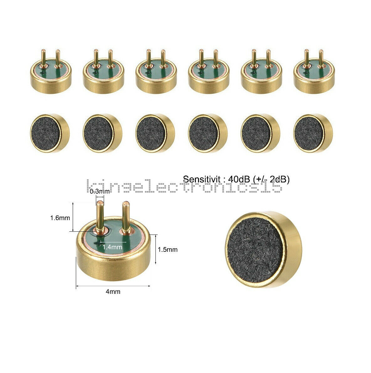 20PCS x 40dB 4015 Electret Microphone Pickup Condenser MIC with Pins