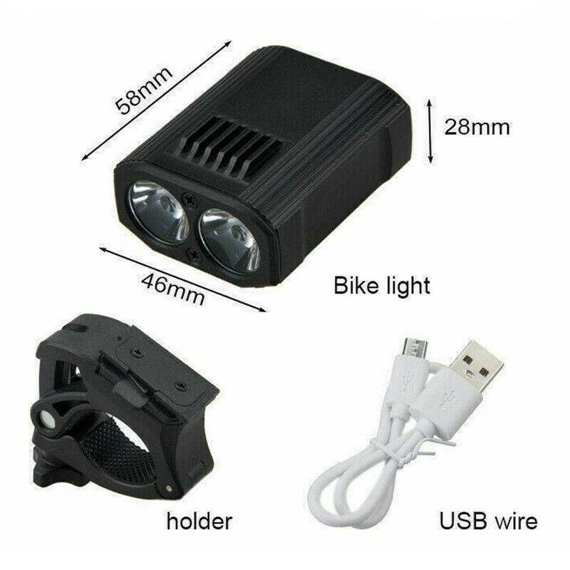 2x Rechargeable 15000LM T6 LED Bicycle Lamp Front Headlight MTB Bike Lights