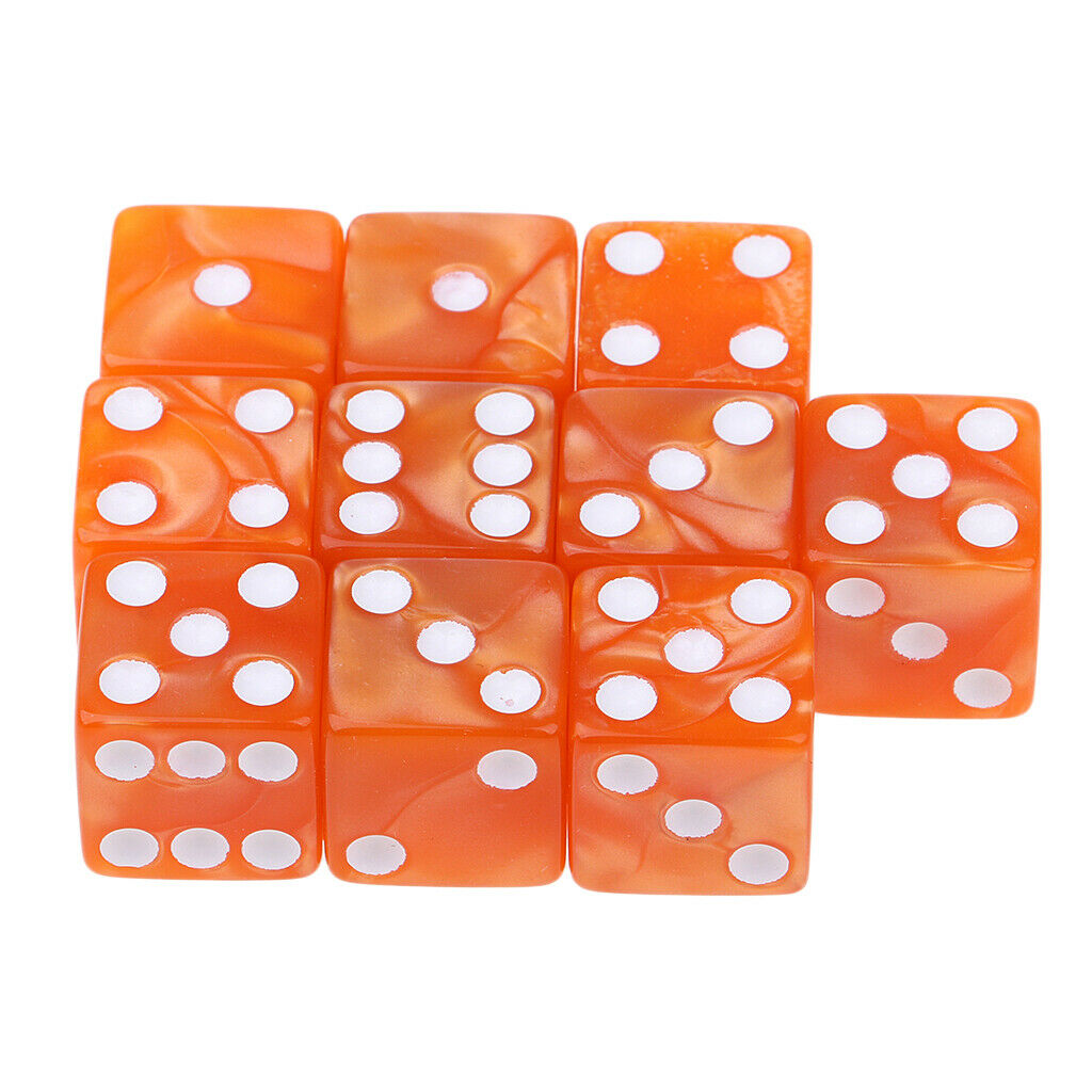 10x Gambling Props D6 Dice Six Sided for MTG TRPG DND Party Fun Toys Orange