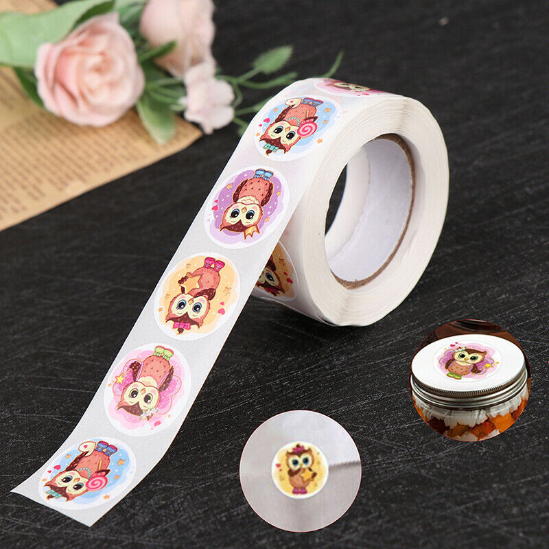 500pcs/roll Cartoon Animals Stickers Reward Words Stickers for Student KidsFCA