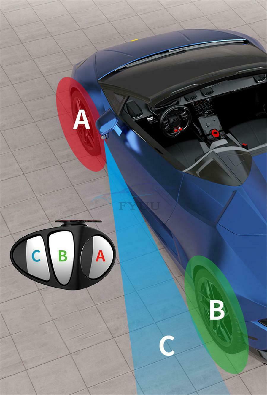 Adjustable 360° Wide-angle Car Blind Spot Rearview Mirror Three Mirror Universal