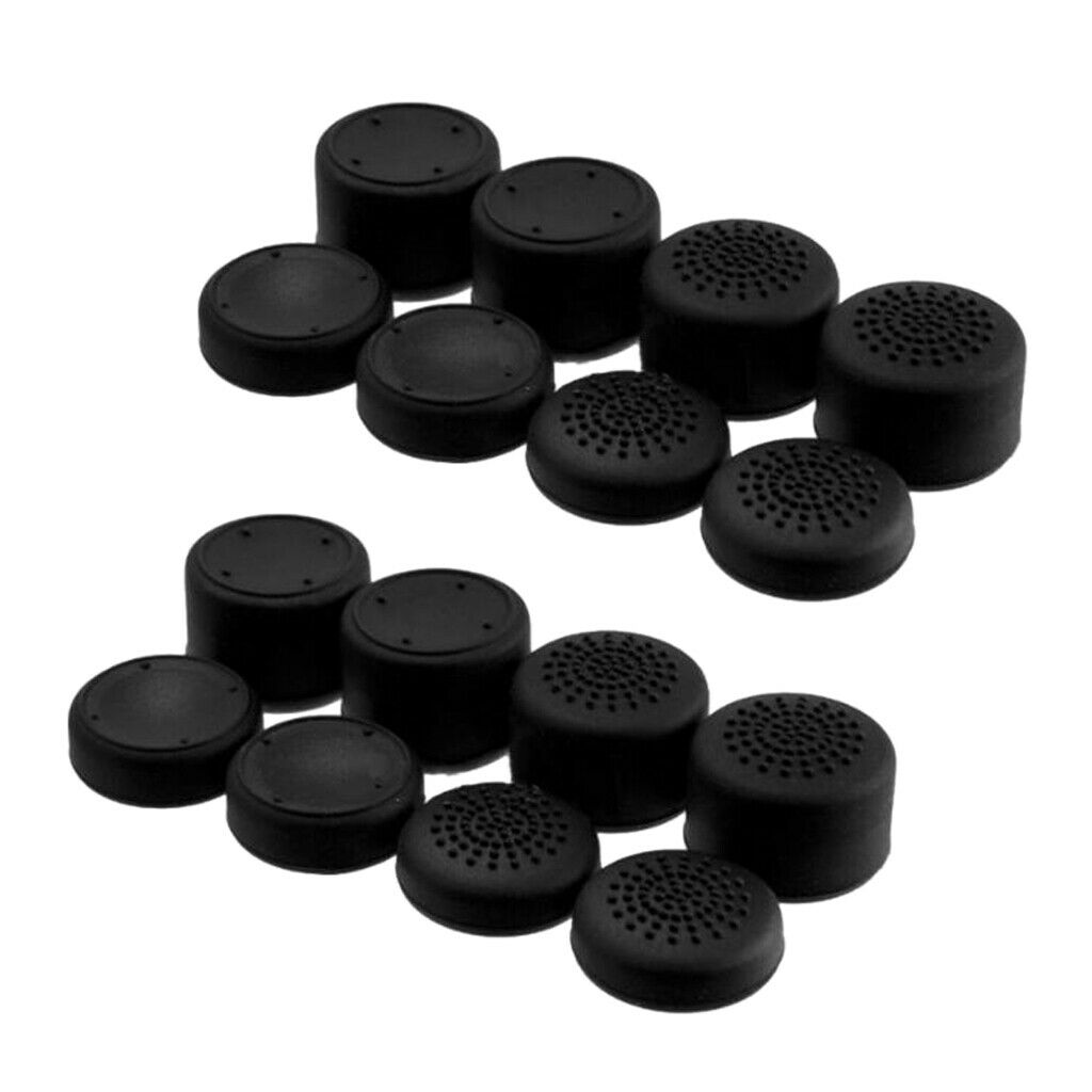 16 Pieces Silicone Precision Raised Antislip Rubber Analog Stick Grips, Game