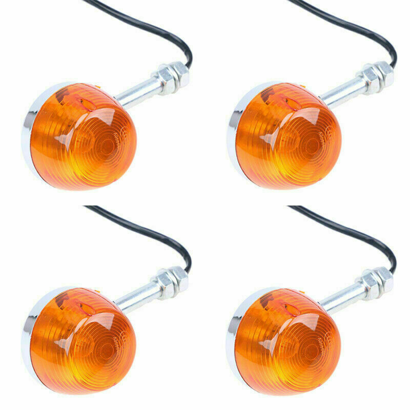4x Chrome Turn Signal Blinker Light Motorcycle Rear Front Left Right Indicator