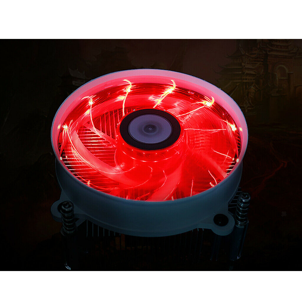 Aluminum Durable 12V Quiet Cooled Fan 9cm CPU Cooler Heatsink for LAG 1366 Red