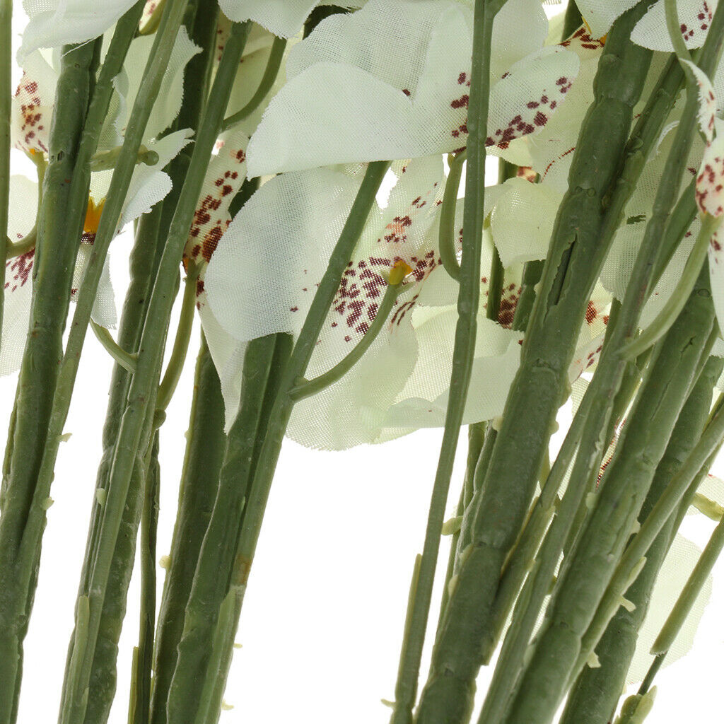 10pcs Artificial Butterfly Orchid Real Touch Flowers Xmas Room Decor White