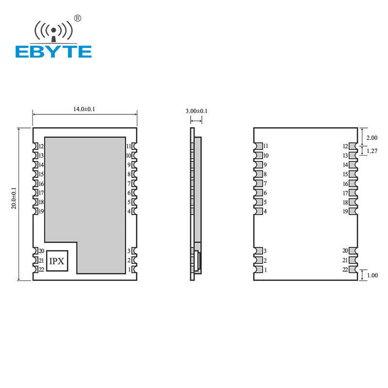 SX1262 LoRa Transceiver 915Mhz E22-900M22S 22dBm SMD IPEX IoT Wireless Module